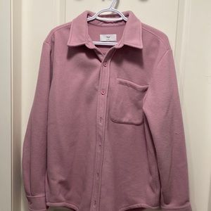 TNA Fleece Boyfriend Button Up Sweater